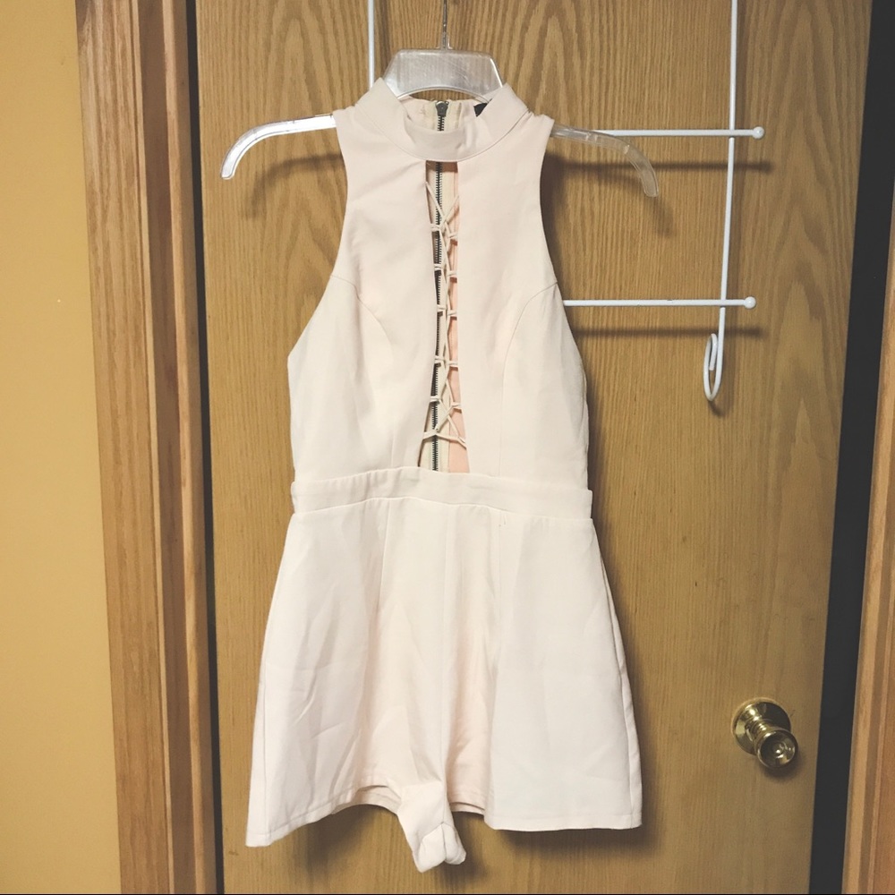 Jean Jail Peach Cut-Out Romper